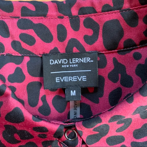David Lerner Evereve Leopard Print Button Down Long Sleeve Portman Shirt - Picture 4 of 8
